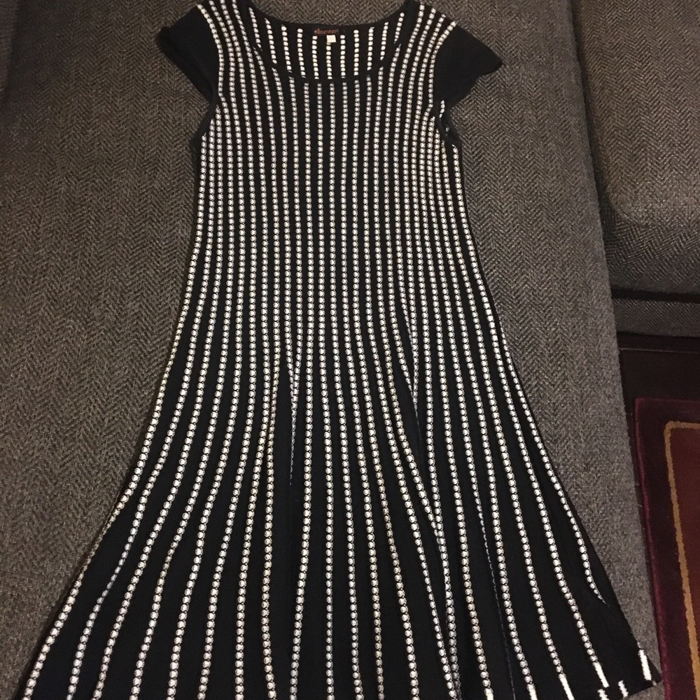 Nordstrom Ella Moss black & white knit dress; 12